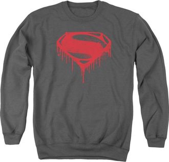 Gildan Batman V Superman Splattered Adult Crewneck Sweatshirt