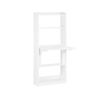 SoBuy Sobuy Scrivania Piccola Scrivania Salvaspazio Scrivania Pieghevole Tavolino Pieghevole Scrivania Con Libreria 64x58x145cm Fwt92-h-w