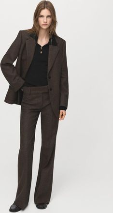 Mango Pullover coste collo polo nero - Donna - XXS - MANGO