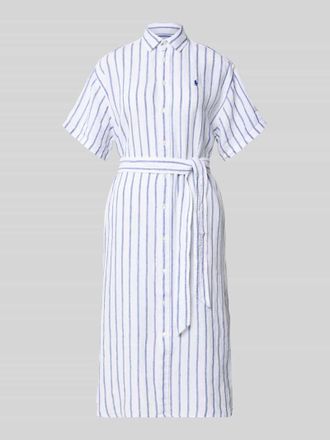 Polo Ralph Lauren Oversized Hemdblusenkleid aus reinem Leinen in Weiss, Gr&ouml;&szlig;e 34