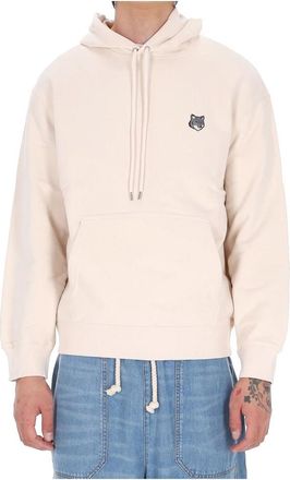 Maison Kitsun&eacute; Felpa con cappuccio - Heren - Hoodies - Beige - XS - Katoen - Hoodies & sweatvesten