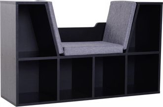 Carter's Sideboard Bookcase Storage Reading Seat w/Cushion Unit Kids Children Cubes Organiser Living Room Bedroom Black - CARTER | TJ Hughes