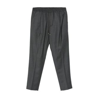 BRIGLIA 1949 Slim-fit broek - Heren - Slim Fit Broeken - Grijs - L - Leer - Broeken