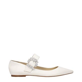 Jimmy Choo London White Leather Ballet Womens Flats