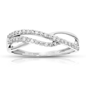 Vir Jewels 1/5 cttw Lab Grown Diamond Wedding Band in Sterling Silver For Women