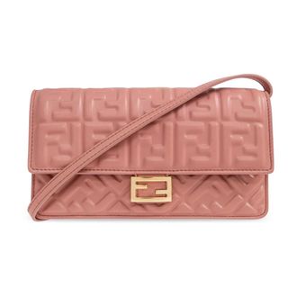 Fendi Baguette Wallet with Chain - female - Fendi - Cross Body Bags - Pink - ONE SIZE - Bags