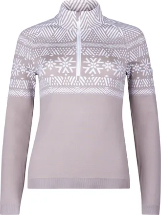 Newland Long-Sleeve High-Collar Top With Geometric Yoke