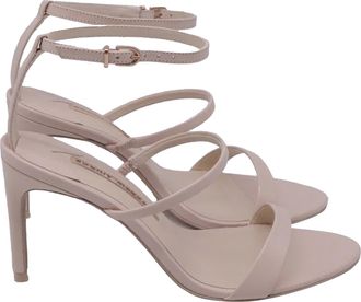 Sophia Webster Ankle Strap Sandal Heels in Nude Pink Leather