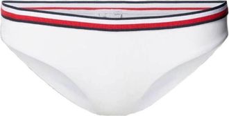 Tommy Hilfiger Global Stripe Ribbed Hipster Bikini Bottoms - Dames - Bikinis - Wit - L - Polyester - Badmode