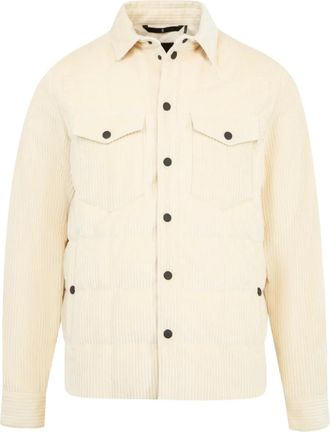 Moncler corduroy shirt jacket - men - Cotton/Elastane/Polyester/Down/Feather - 3 - Neutrals