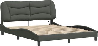 vidaXL Vidaxl - Estructura De Cama Con Led Sin Colch&oacute;n Gris Oscuro 160x200 Cm