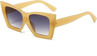 Generic Mens And Womens Large Frame Driving Sunglasses Outdoor Vacation Shopping Sun Glasses(Yellow)