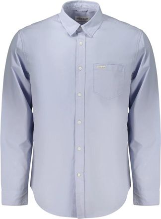 Guess Slim Fit Long-Sleeved Shirt - Heren - Casual Overhemden - Blauw - M - Overhemden