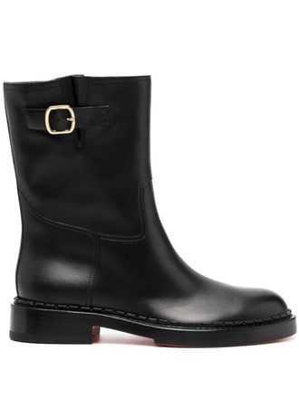 Santoni zip-up leather ankle boots - Zwart