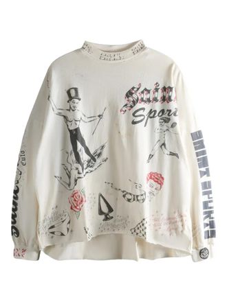 Saint Mxxxxxx T-shirt Drawing - Toni neutri