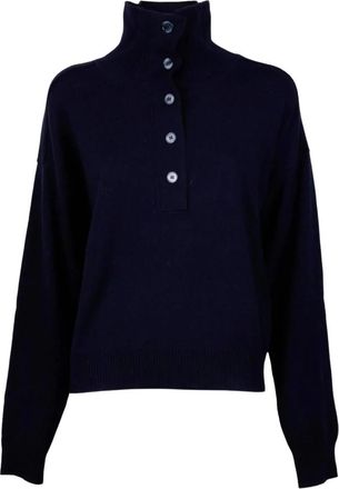 Seventy Dolcevita con Bottoni - Knitwear - Mujer - Azul - S