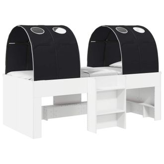 vidaXL Cama Con T&uacute;nel 4 Pcs Blanco Y Negro Madera De Ingenier&iacute;a Vidaxl