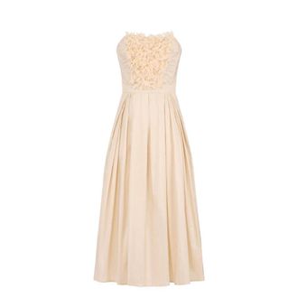 Elisabetta Franchi Ottoman Dress - Dames - Feestkleedjes - Beige - S - Kleedjes