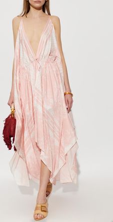 Balmain Asymmetrical Strappy Dress, Womens, Pink