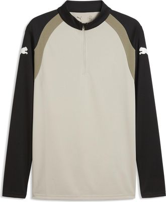 Puma Maglia aderente a maniche lunghe con zip corta individualFINAL da uomo, Accessori, Beige, 3XL