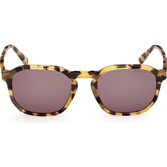 GANT Geometric Sunglasses in Blonde Havana /Brown at Nordstrom Rack