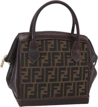 Fendi Pre-owned Handbags, female, Black, Size: ONE SIZE Pre-owned Zucca Canvas Hand Bag