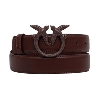 Pinko Pinko - 3cm leren riem - Dames - Accessoires - Bruin - Maat: S Leer