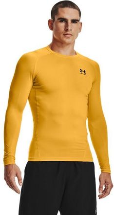 Under Armour Mens HeatGear Compression Long-Sleeve T-Shirt Crew Neck Sweatshirt, Steeltown Gold (750)/Black, XXL
