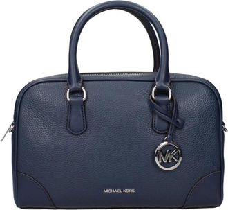 Michael Kors Leren Handtas met Handvat en Goudkleurige Hardware - Dames - Handtassen - Blauw - ONE Size - Leer - Tassen