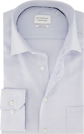 Eterna Comfort Fit overhemd lichtblauw geprint