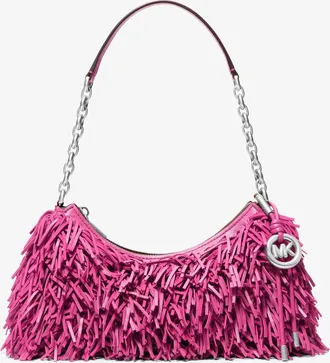 Michael Kors Nolita Medium Fringed Leather Pochette