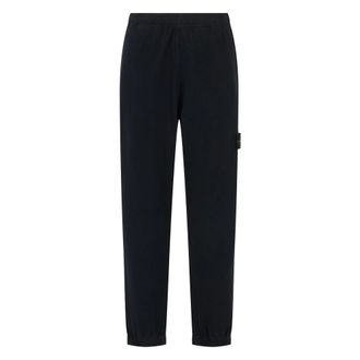 Stone Island Sweatpants, male, Black, Size: S Brushed Cotton Fleece Sweatpants