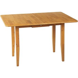 Beliani Beliani - Extending Dining Table 90/120 x 60cm Rubberwood Hidden Drawer Light Wood Masela