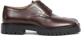 Maison Margiela Tabi leather Derby shoes - men - Lambskin/Calf Leather/Rubber/Calf Leather - 42 - Brown