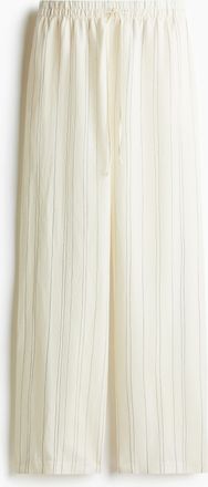 H&M Hose aus Leinenmix - Cremefarben/Gestreift