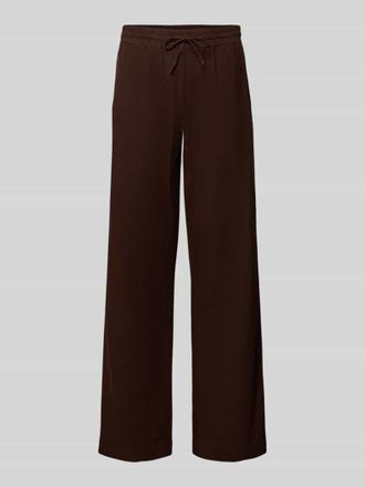 Freequent Wide Leg Pants aus Leinen-Mix mit elastischem Bund Modell Lava in Dunkelbraun, Gr&ouml;&szlig;e XXL