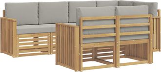 vidaXL Conjunto De Sof&aacute;s De Exterior 7 Uds. Blanco Y Gris Claro Vidaxl