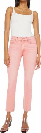 Mother The Mid Rise Dazzler Ankle Jean In Sunset Coral Twice As Nice