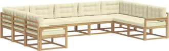 vidaXL Conjunto De Sof&aacute;s De Exterior 9 Uds. Blanco Y Crema Vidaxl