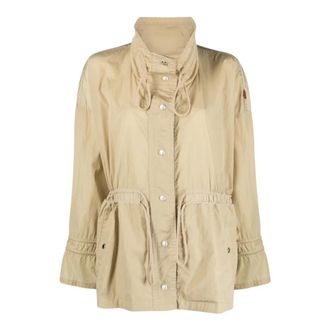 Moncler Light Jackets, female, Beige, Size: S Deel Short Parka