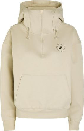 Stella McCartney Adidas X Stella Mccartney Hooded Half-zip Cotton-blend Sweatshirt - Beige - S (UK8-10 / S)