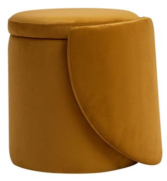 Nordlys Pouf de Salon avec Dossier et Rangement Ottoman with Backrest & Storage in Yellow