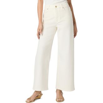 Paige Anessa High Waist Ankle Wide Leg Jeans in Champagne Ecru at Nordstrom, Size 26P
