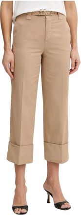 Twinset Cropped Broeken - Dames - Vrijetijds broeken - Beige - XS - Katoen - Broeken