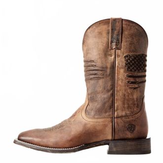 Ariat Mens Circuit Patriot Cowboy Boot - Extra Wide In Weathered Tan
