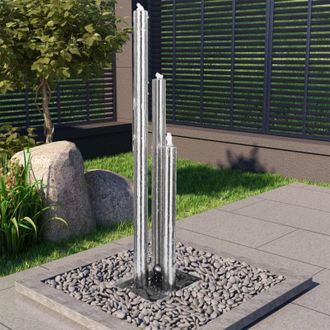 vidaXL Fuente De Jard&iacute;n De Acero Inoxidable Plateado 48x34x153 Cm Vidaxl