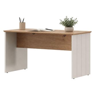 Dmora Mesa De Centro Pecor, Forma Rectangular, Color Tablero Marr&oacute;n, Estructura Blanca, 90x50x47h Cm Roble Nudos