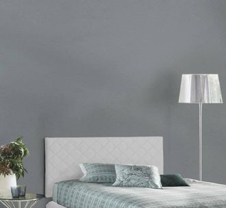 Talamo Italia Cabecero De Cama Cleo, Cabecero En Polipiel En La Pared, 100% Made In Italy, Adecuado Para Una Cama De Matrimonio, 130x60cm, Blanco,, Con Embalaje Ref