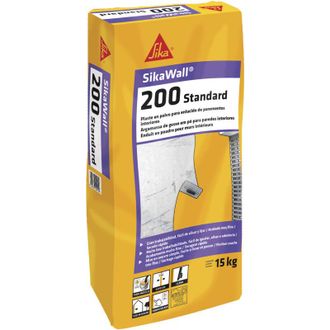 Sika Wall 200 Standard, Plaste En Polvo Para Enlucido De Paramentos Interiores, 15kg, Blanco - Sika