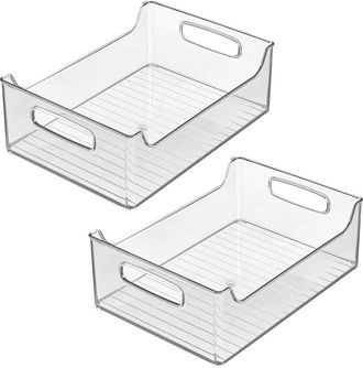 iDesign Plastic Stackable Pantry Bin with Handles, Set of 2, Clear, Made in USA at Nordstrom